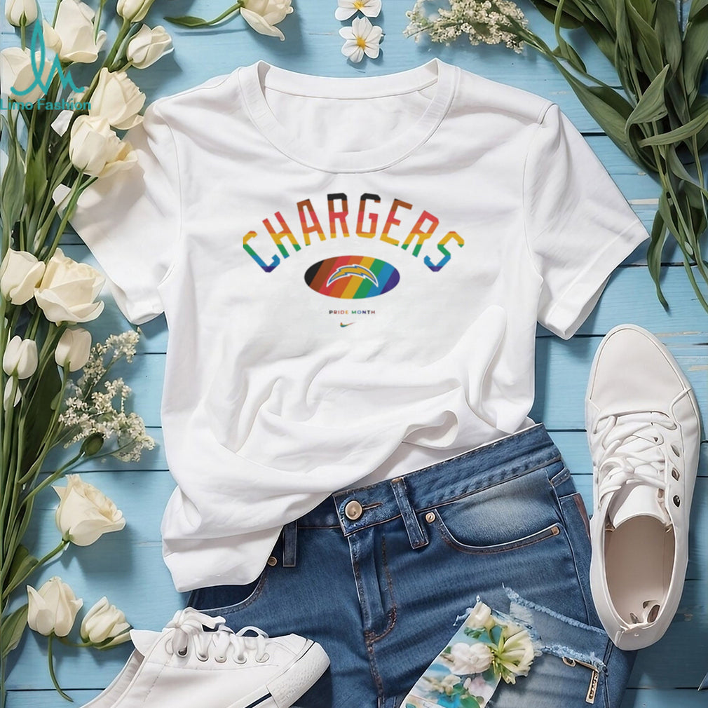 Los Angeles Chargers Pride Month Rainbow logo shirt