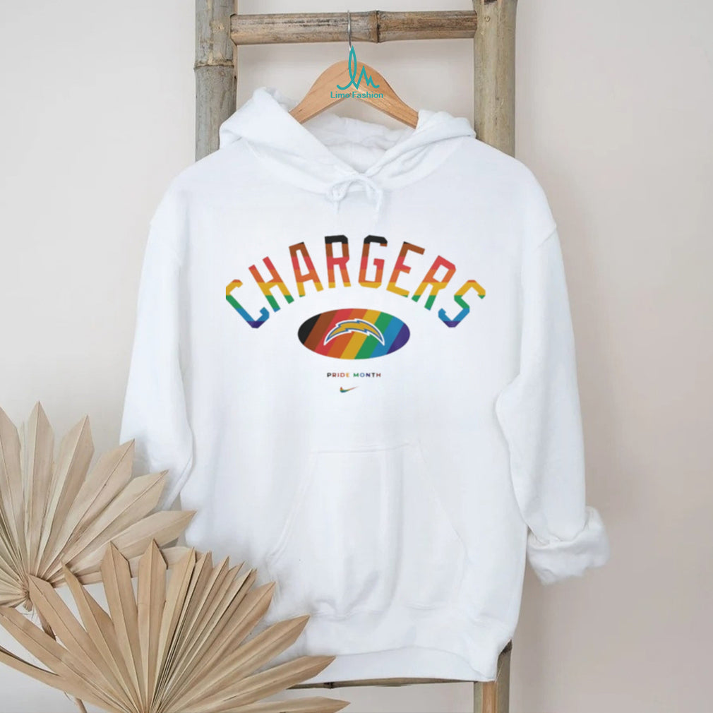 Los Angeles Chargers Pride Month Rainbow logo shirt