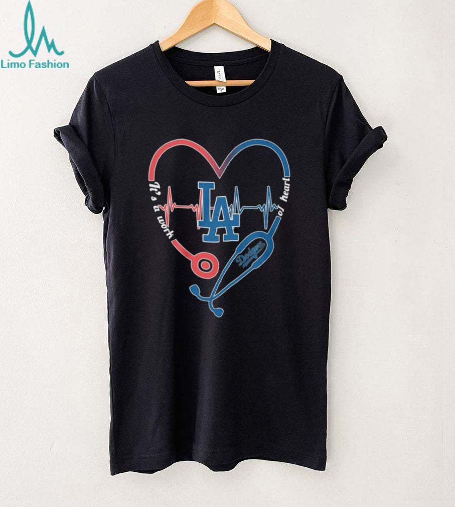 Los Angeles Dodgers Baseball Heartbeat Stethoscope Nurse Medical T Shirt