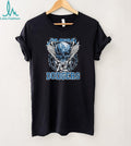 Los Angeles Dodgers Blue Skull With White Wings And Silver Chains T Shirt