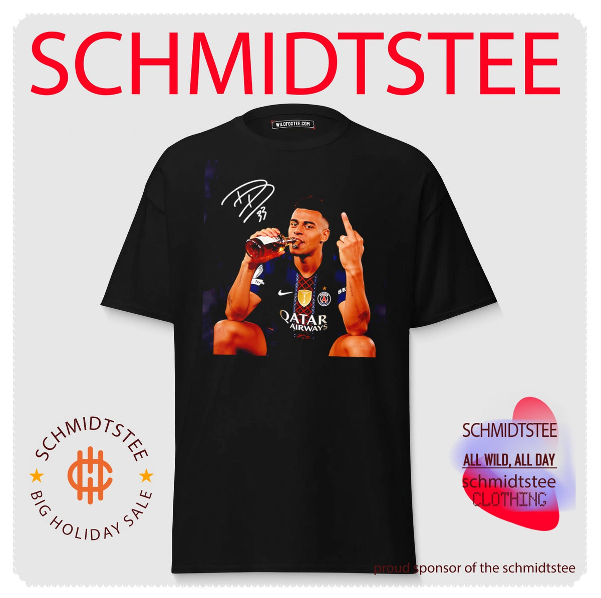 Paris Saint-Germain Desire Doue Middle finger signature shirt