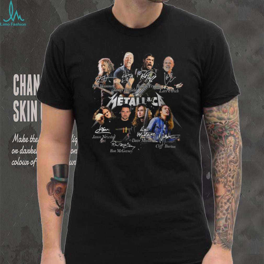 Metallica Evolution Band Members Signatures Tribute T Shirt