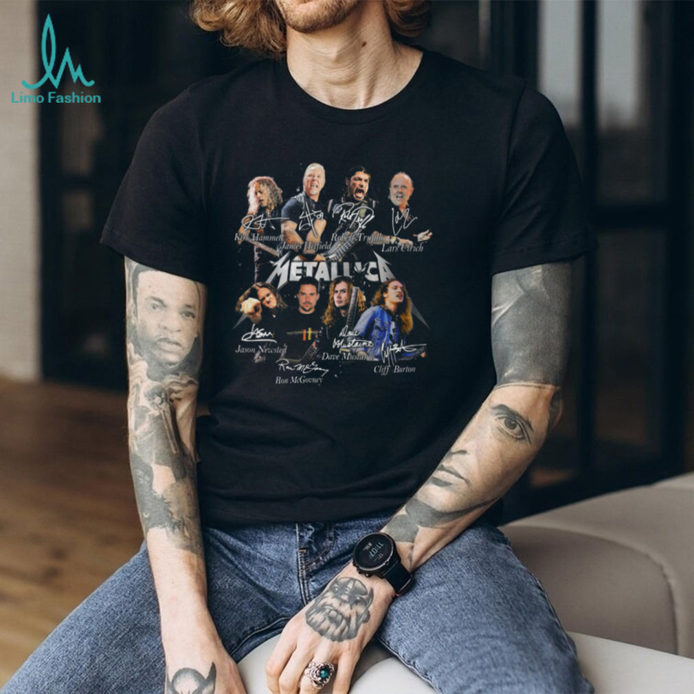 Metallica Evolution Band Members Signatures Tribute T Shirt