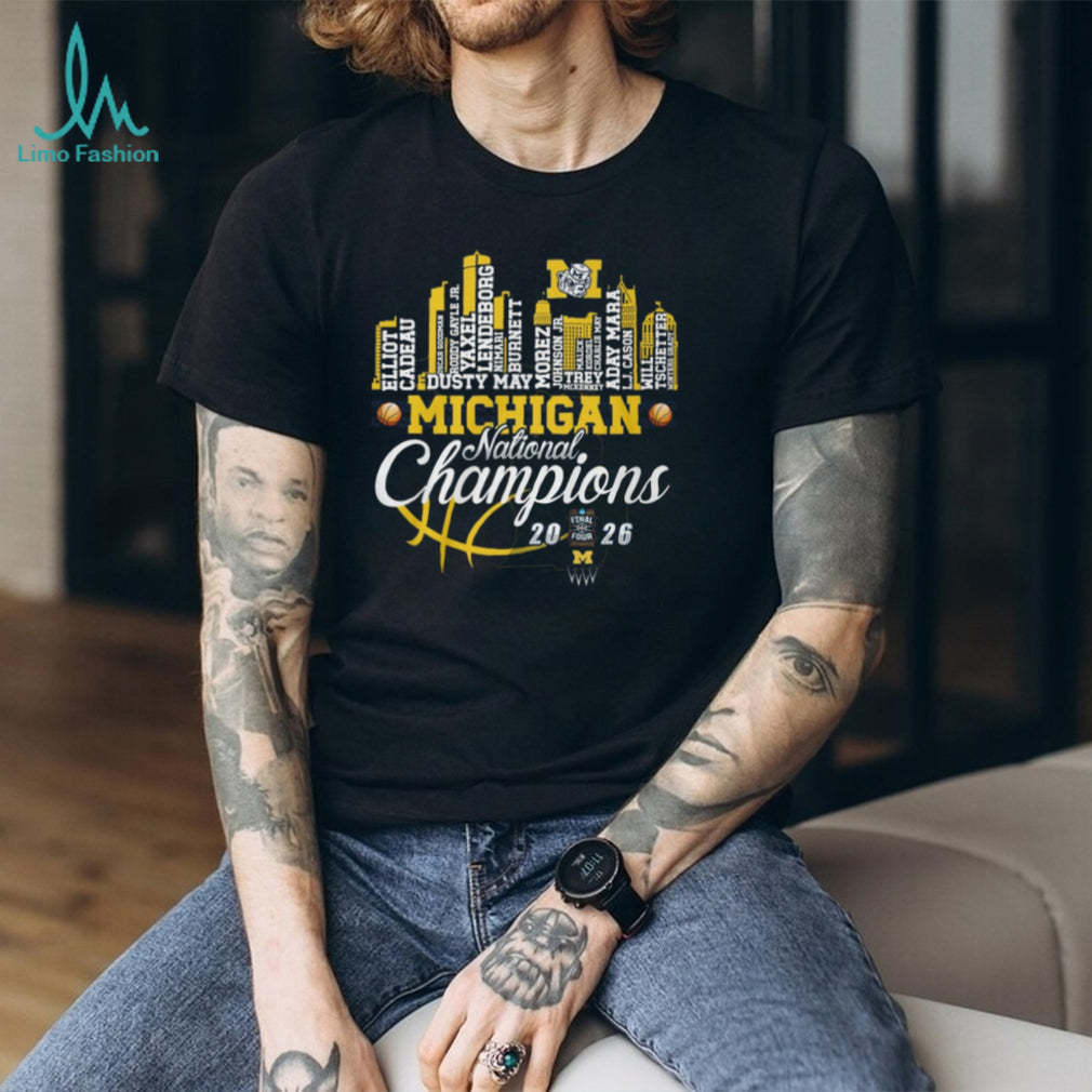 Michigan National Champions 2026 City Skyline Players Name T Shirt