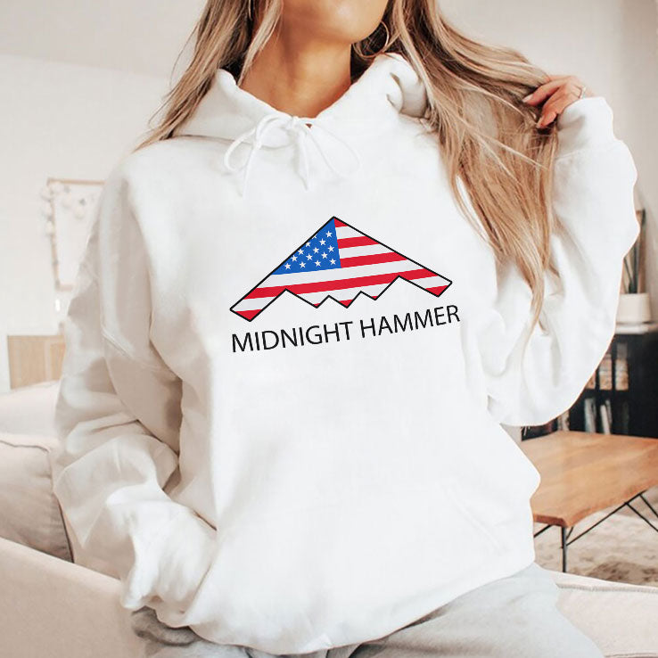 Midnight Hammer B-2 Stealth Jet American Flag T Shirt