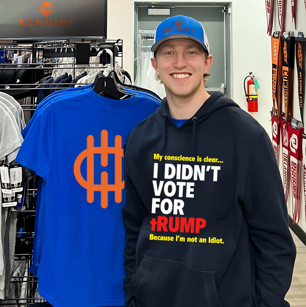 My conscience is clear I Didn’t Vote For Trump because I’m not an Idiot shirt