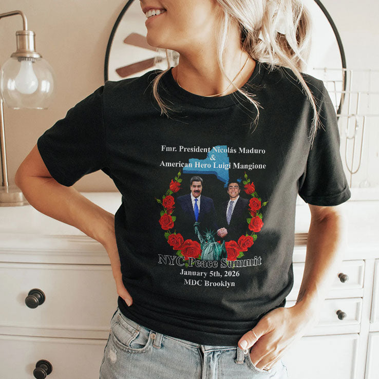 NYC Peace Summit Fmr President Nicolás Maduro American Hero Luigi Mangione T Shirt