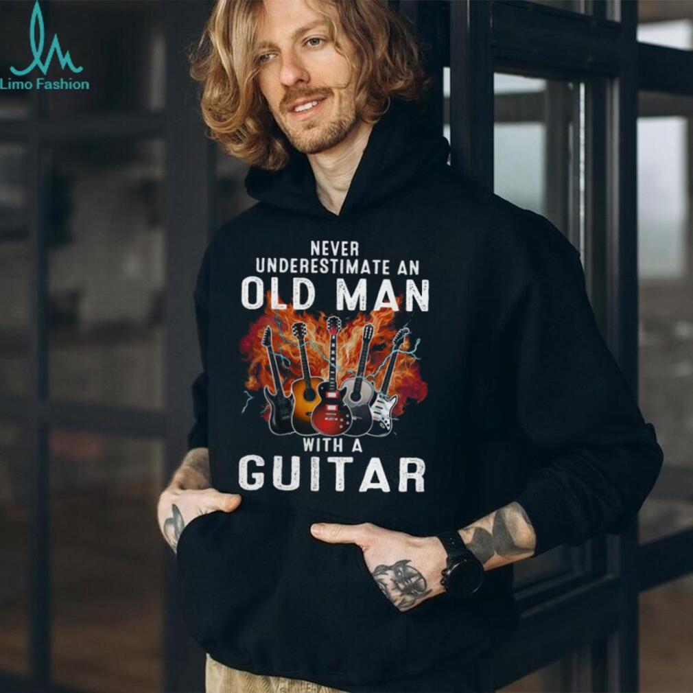 Never Underestimate An Old Man Guitar Musician Rocker Shirt