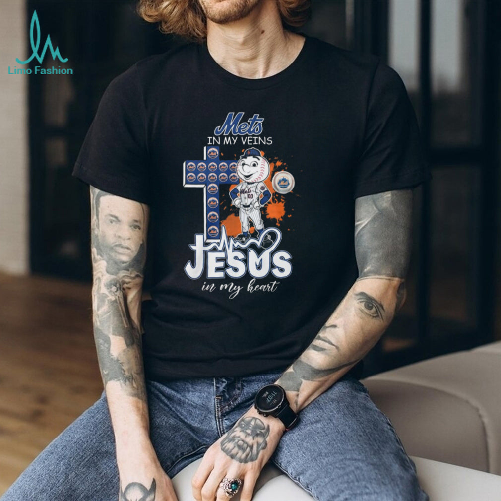New York Mets In My Veins Jesus In My Heart Baseball Fan T Shirt