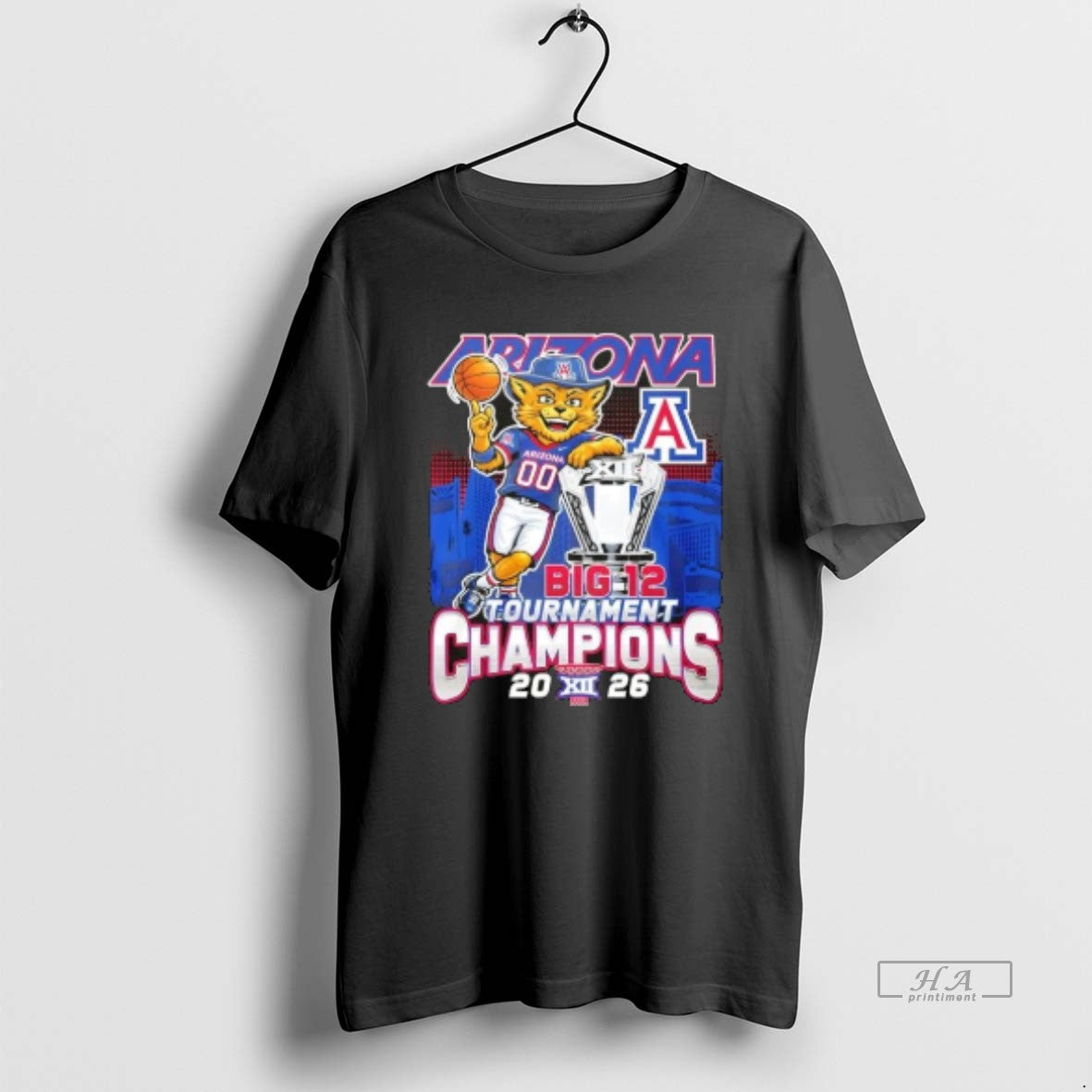 Official 2026 Big 12 Tournament Champions Arizona Wildcats Mascot Skyline