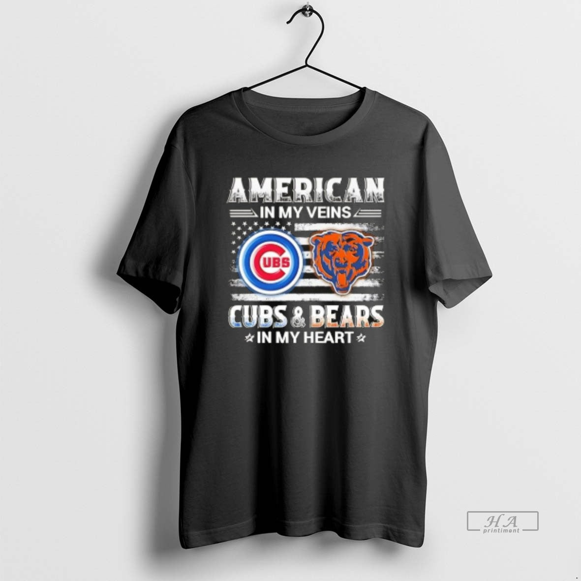 Official American In My Veins Chicago Sports Cubs And Bears In My Heart