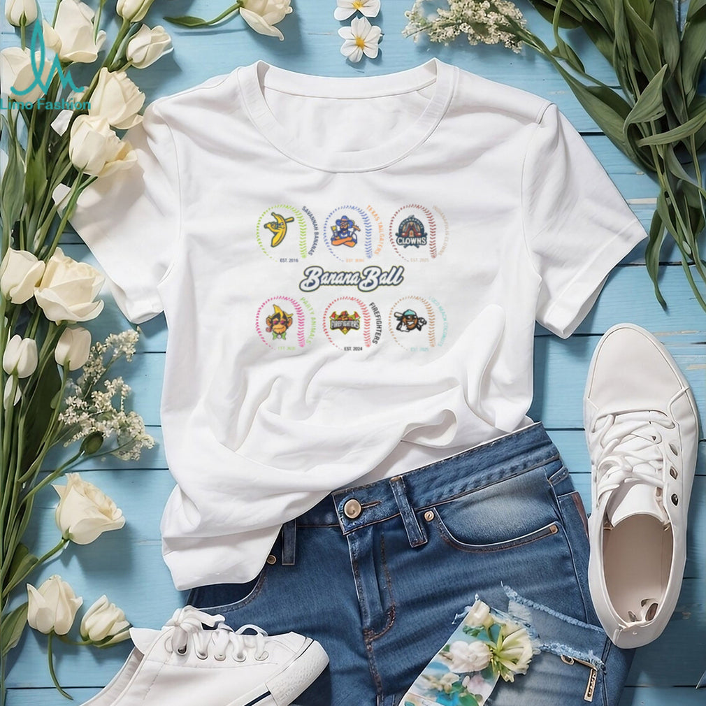 Banana Ball League Teams Logos Aesthetic Baseball T Shirt