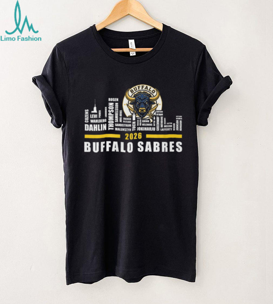 Buffalo Sabres 2026 Roster Player Names Skyline T Shirt