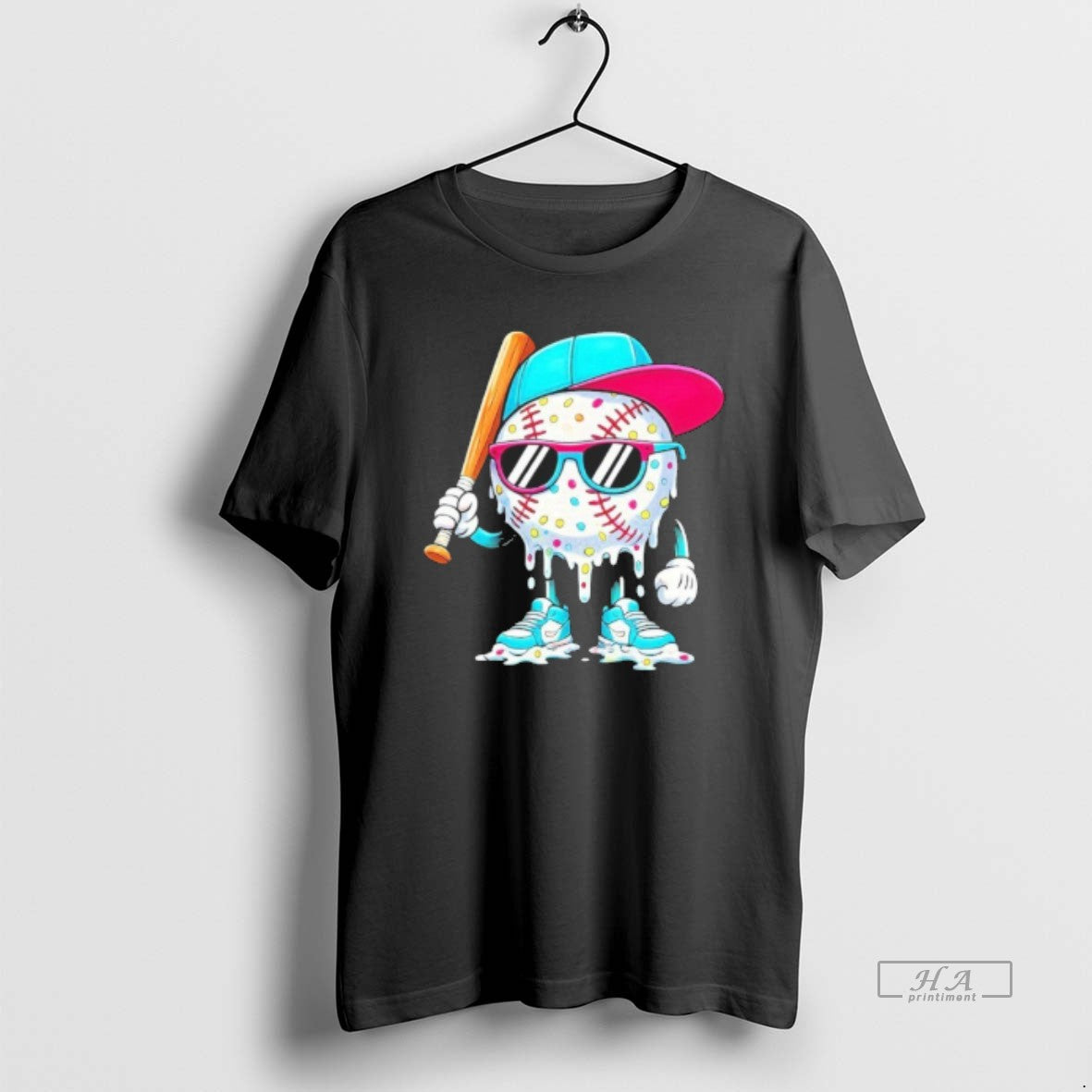 Official Cool Baseball Life Style Ice Cream Melting Drip Graphic