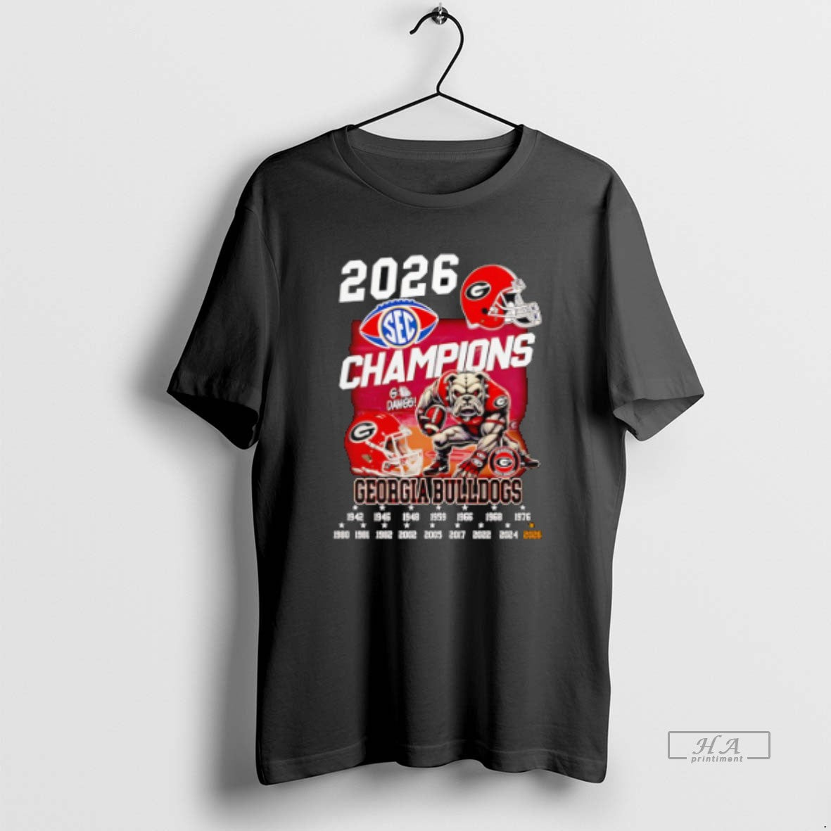 Official Georgia Bulldogs Sec Champions 2026 Go Dawgs Helmet And Mascot Holding Ball