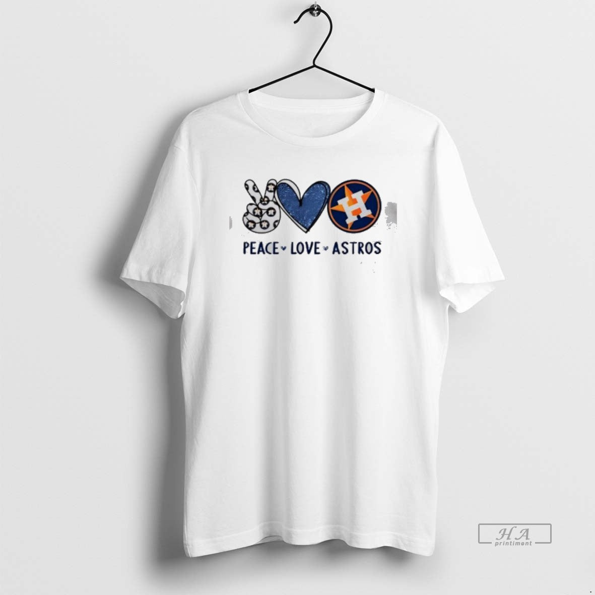 Official Peace Love Astros Houston Baseball Star Logo Graphic