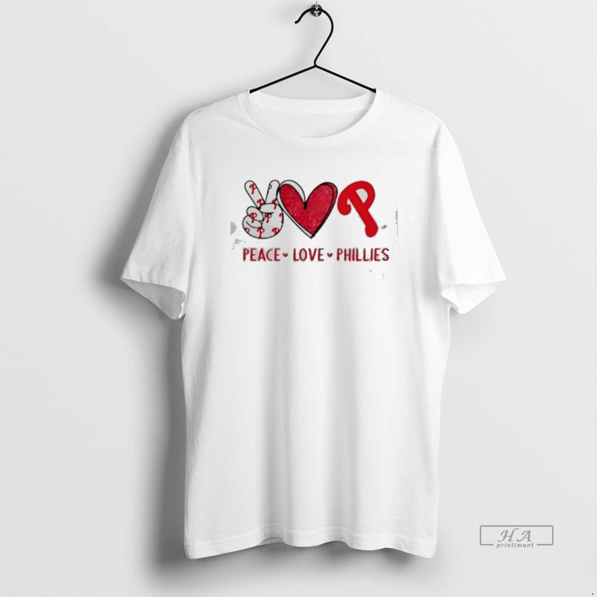 Official Peace Love Phillies Philadelphia Baseball Hand Heart Graphics
