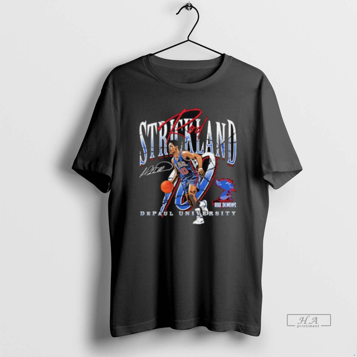 Official Rod Strickland Depaul Blue Demons Basketball Signature