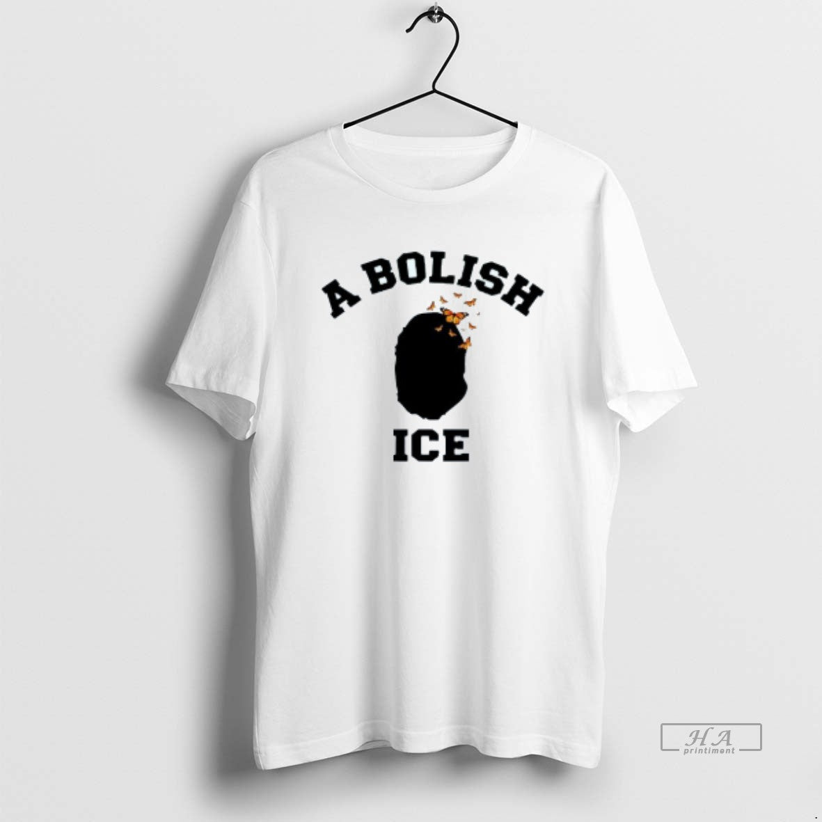 Official The Ape Shadow Abolish Ice Mens White Tee