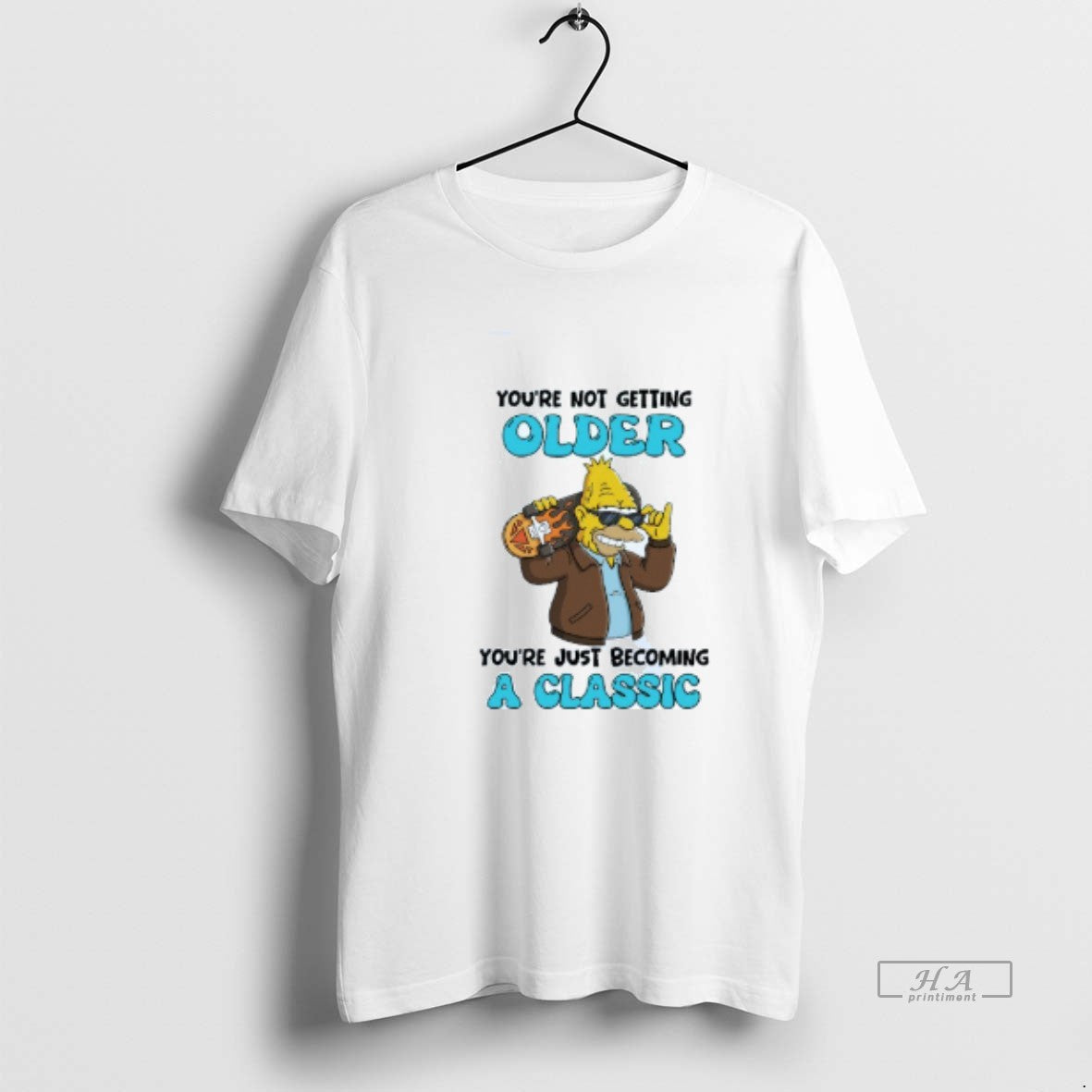 Official Youre Not Getting Older Youre Just Becoming A Classic Simpsons Mens White Tee