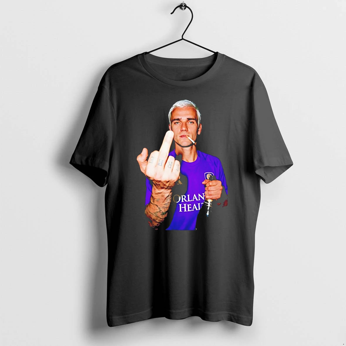 Officials Antoine Griezmann Orlando Health Soccer Middle Finger And Beer Tee Premium T Shirt
