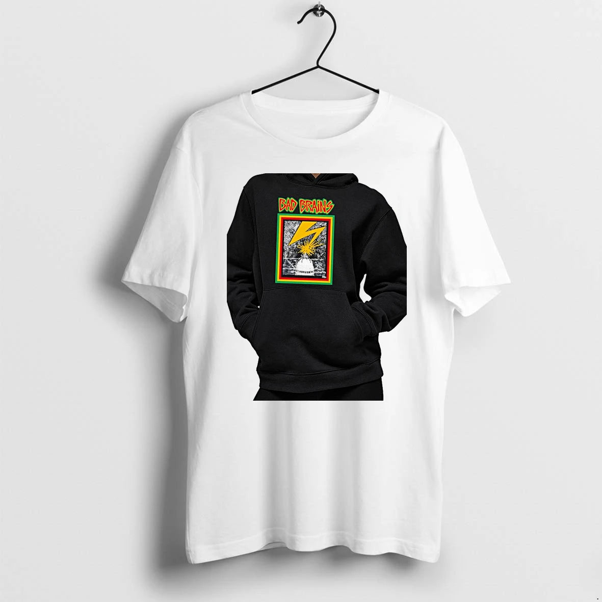 Officials Bad Brains Capitol Lightning Rasta Frame Punk Hardcore Reggae Premium T Shirt