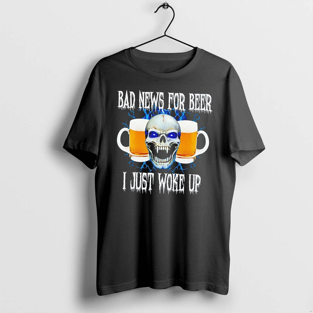 Officials Bad News For Beer I Just Woke Up Skull Tee Premium T Shirt
