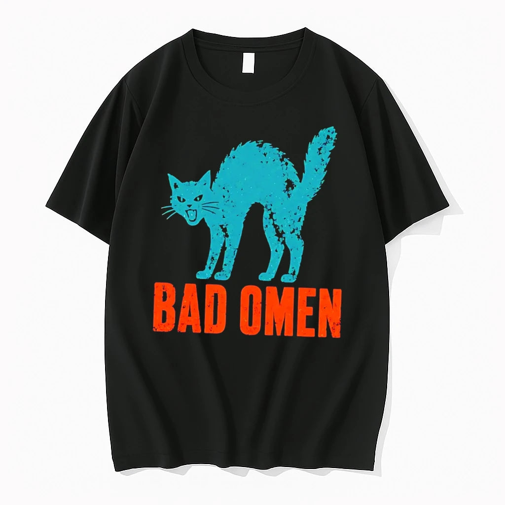 Officials Bad Omen Distressed Black Cat Superstition Tee Premium T Shirt
