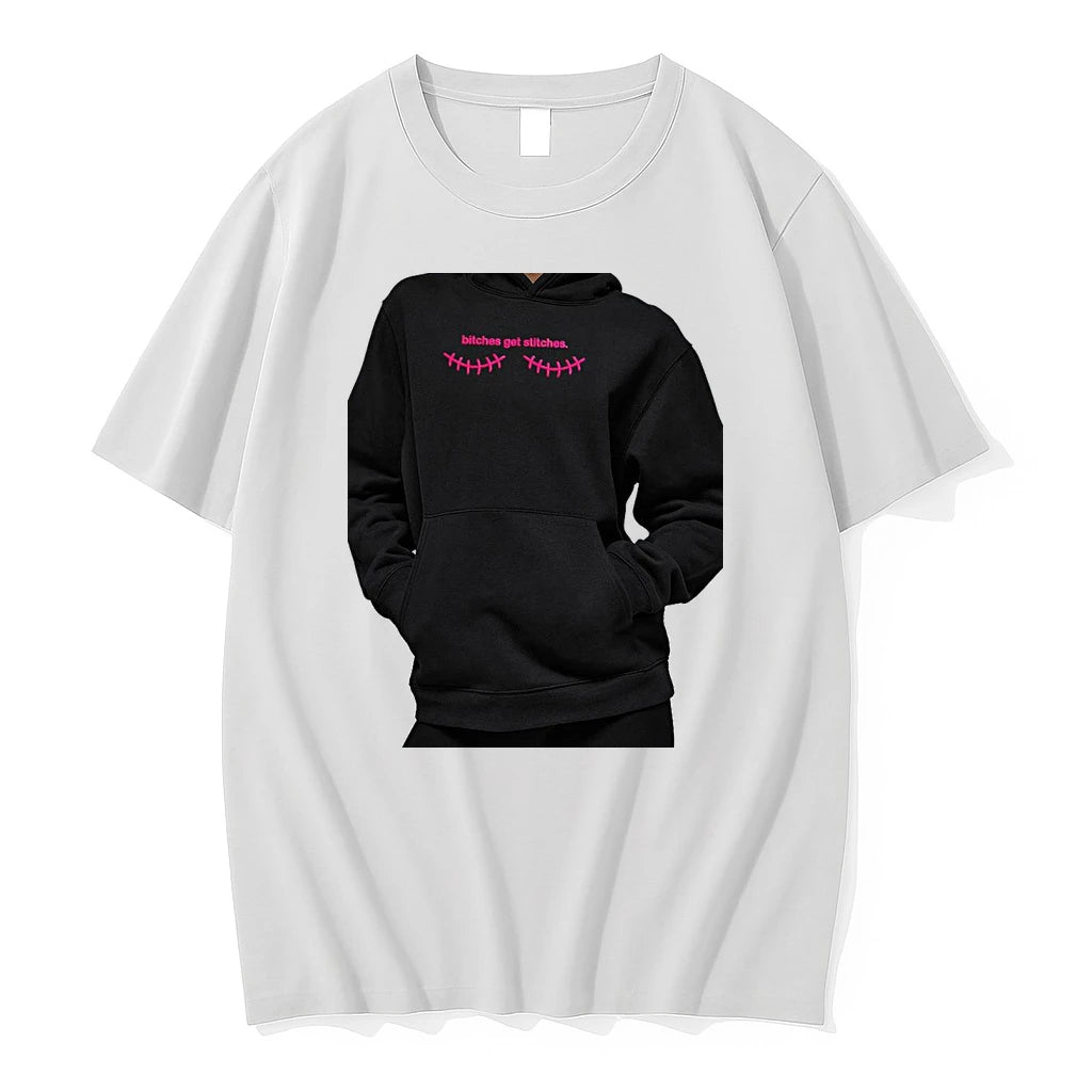 Officials Bitches Get Stitches Eye Embroidery Slogan Premium T Shirt