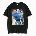 Officials Blue Deadpool Cosplayer Carrying Elderly Woman Premium T Shirt