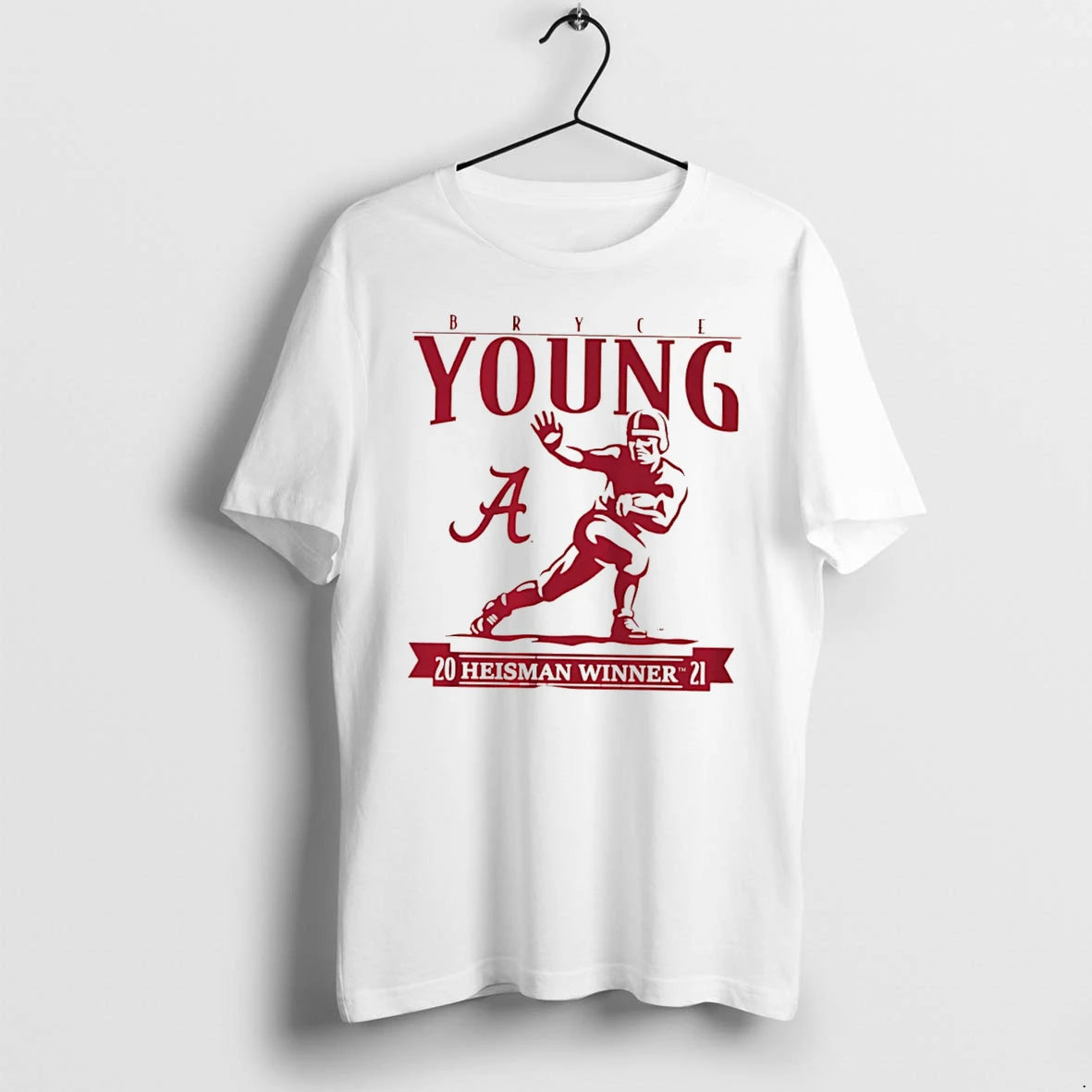 Officials Bryce Young Alabama Crimson Tide Heisman Winner Trophy Tee Premium T Shirt