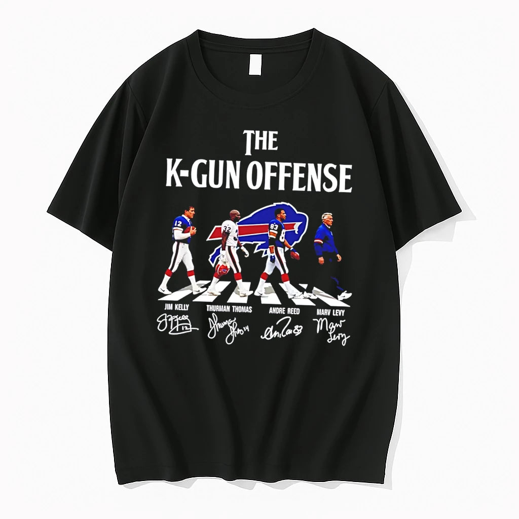 Officials Buffalo Bills The K Gun Offense Abbey Road Signature Tee Premium T Shirt