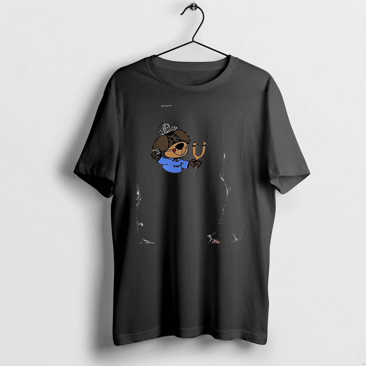 Officials Carhartt Bear Character Holding Slingshot With Carhartt Premium T Shirt