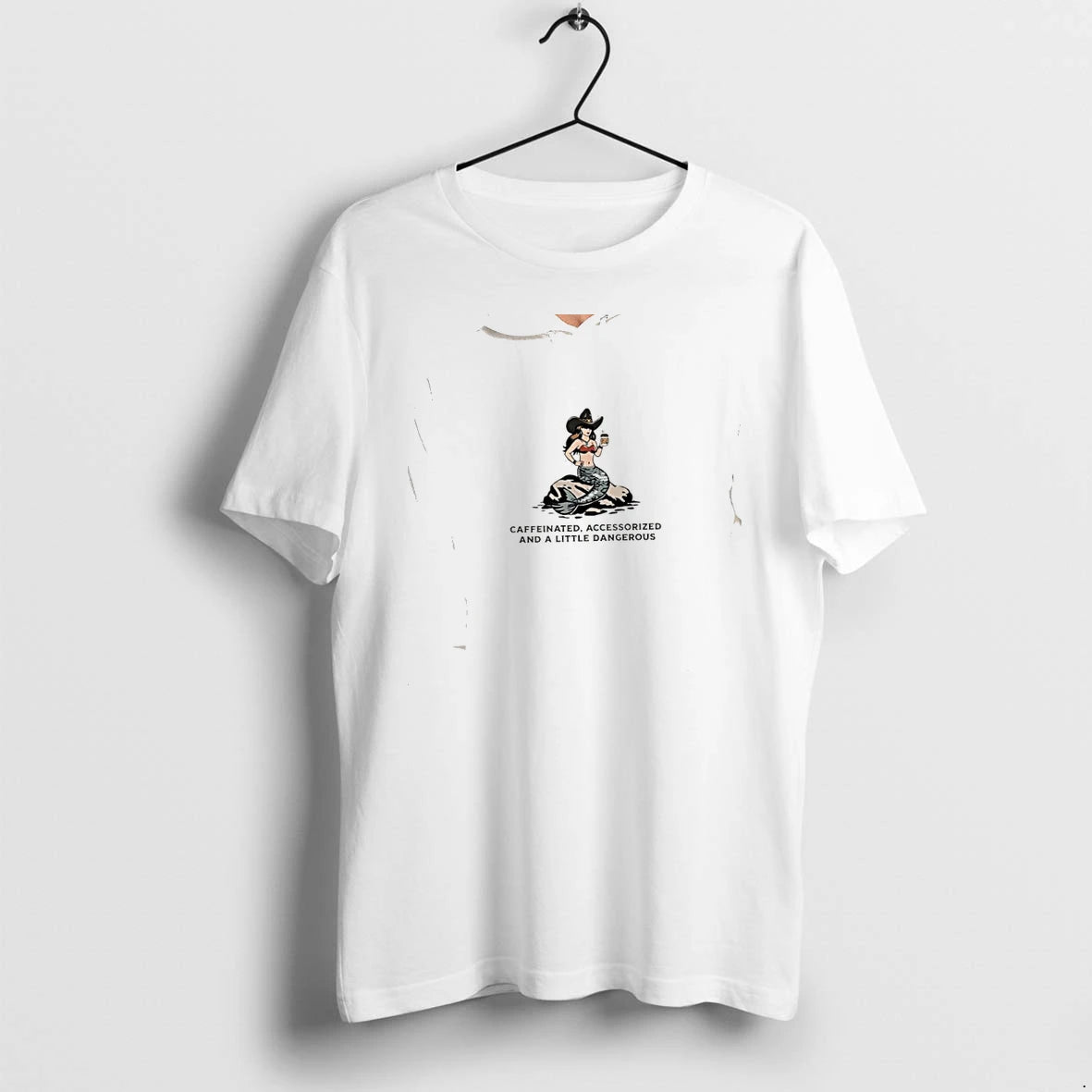 Officials Cowgirl Mermaid Caffeinated Accessorized And A Little Dangerous Premium T Shirt