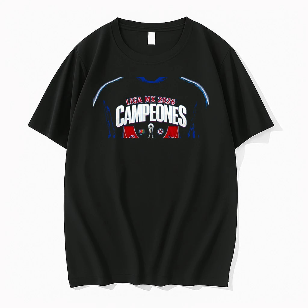 Officials Cruz Azul 2026 Liga Mx Campeones 2 Sides Copy Premium T Shirt
