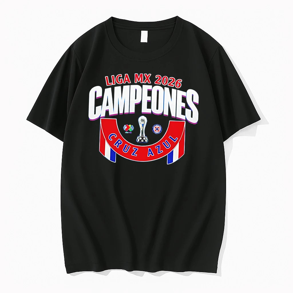 Officials Cruz Azul 2026 Liga Mx Campeones Champions Tee Premium T Shirt