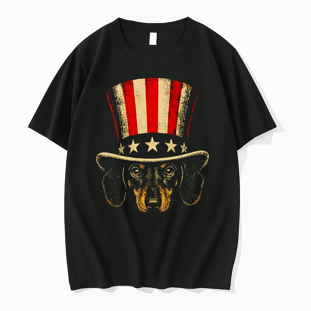 Officials Dachshund In Uncle Sam Hat Premium T Shirt
