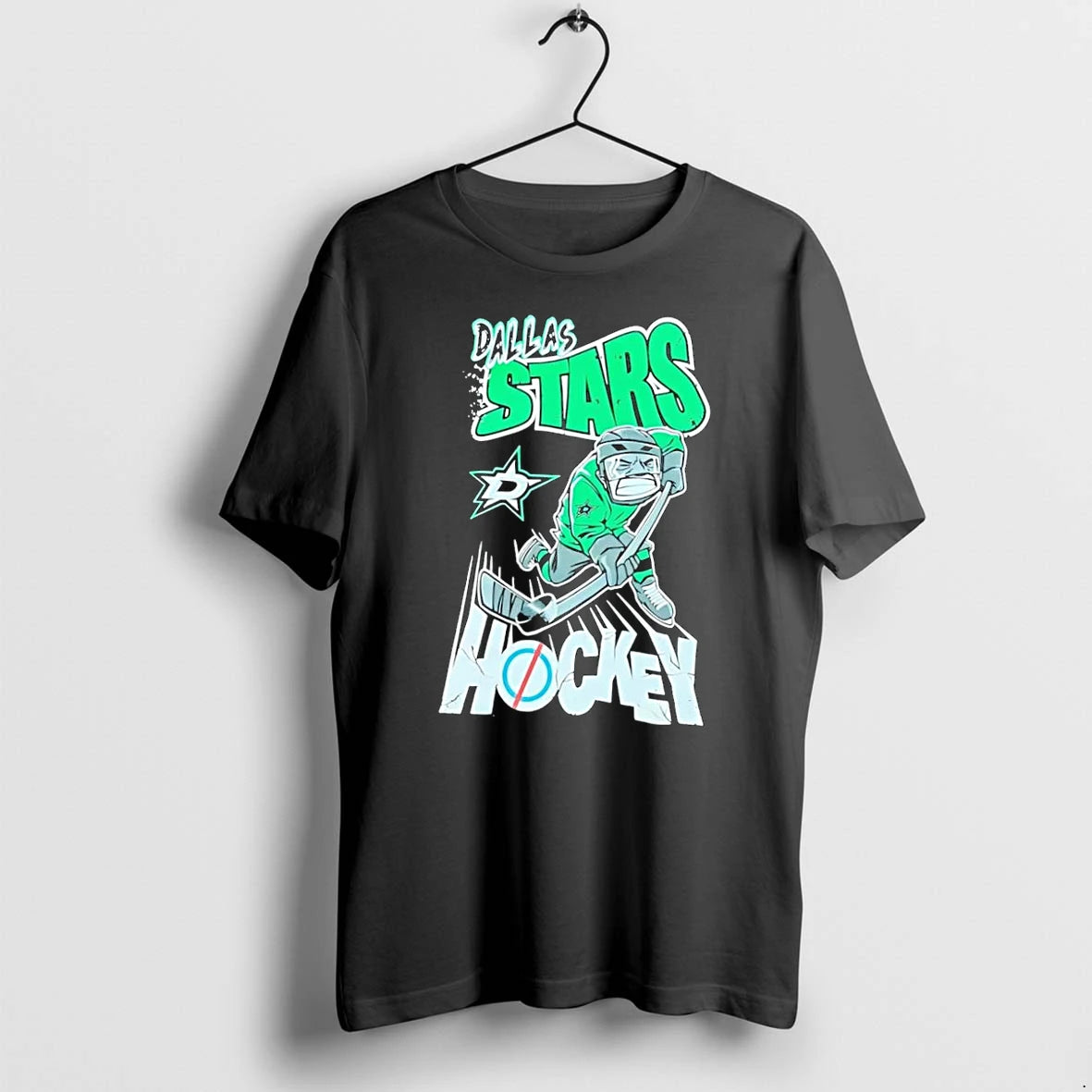 Officials Dallas Stars Hockey Player Skating Black Premium T Shirt