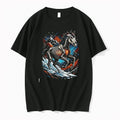 Officials Denver Broncos Runs In My Blood Mascot Skeleton Black Mens Premium T Shirt