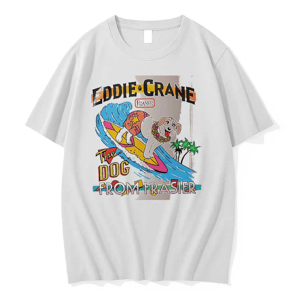 Officials Eddie Crane The Dog From Frasier Frasier Surfing Dog White Premium T Shirt