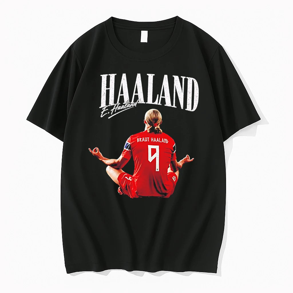 Officials Erling Braut Haaland No 9 Norway Signature Behind Tee Premium T Shirt