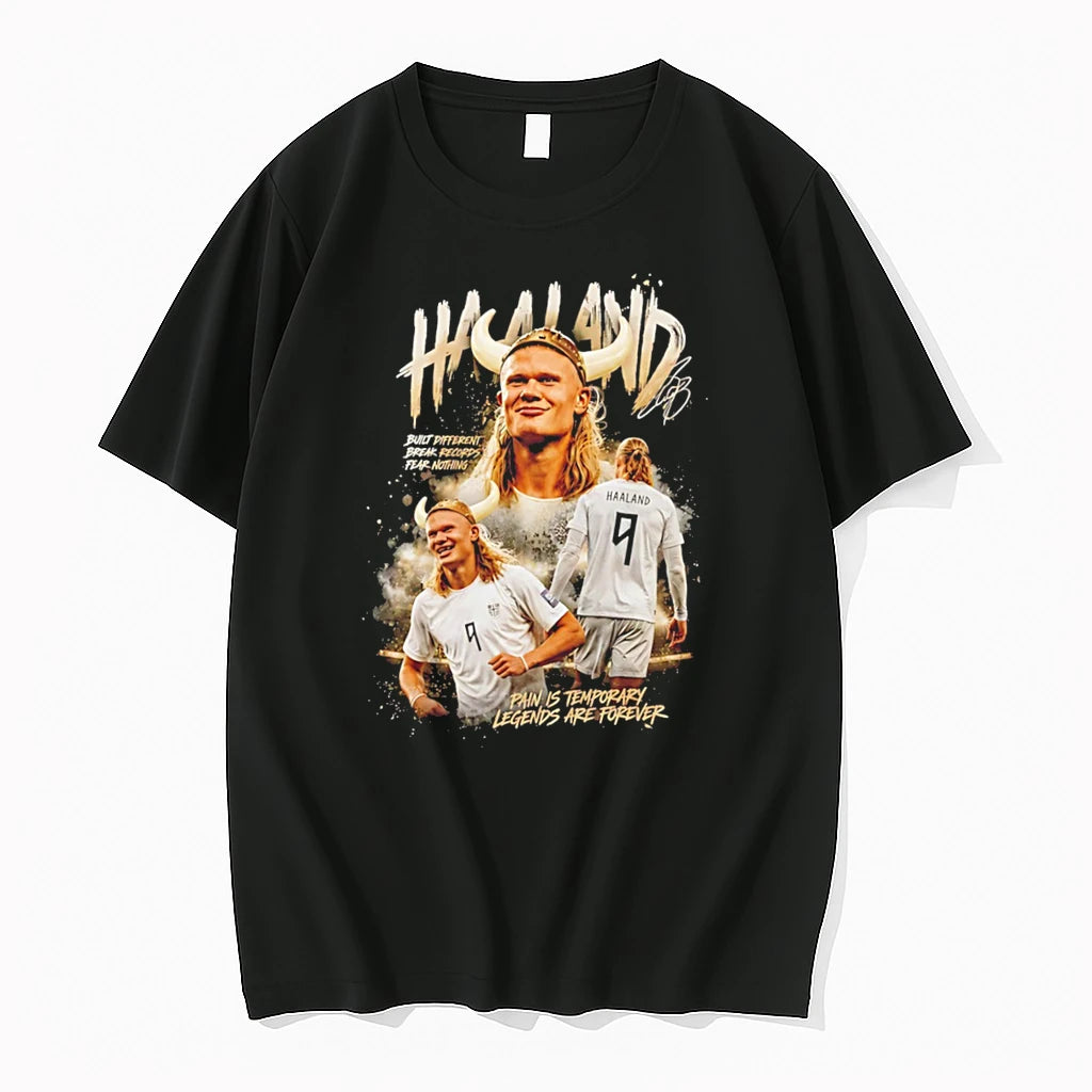Officials Erling Haaland Built Different Break Records Fear Nothing Signature Tee Premium T Shirt