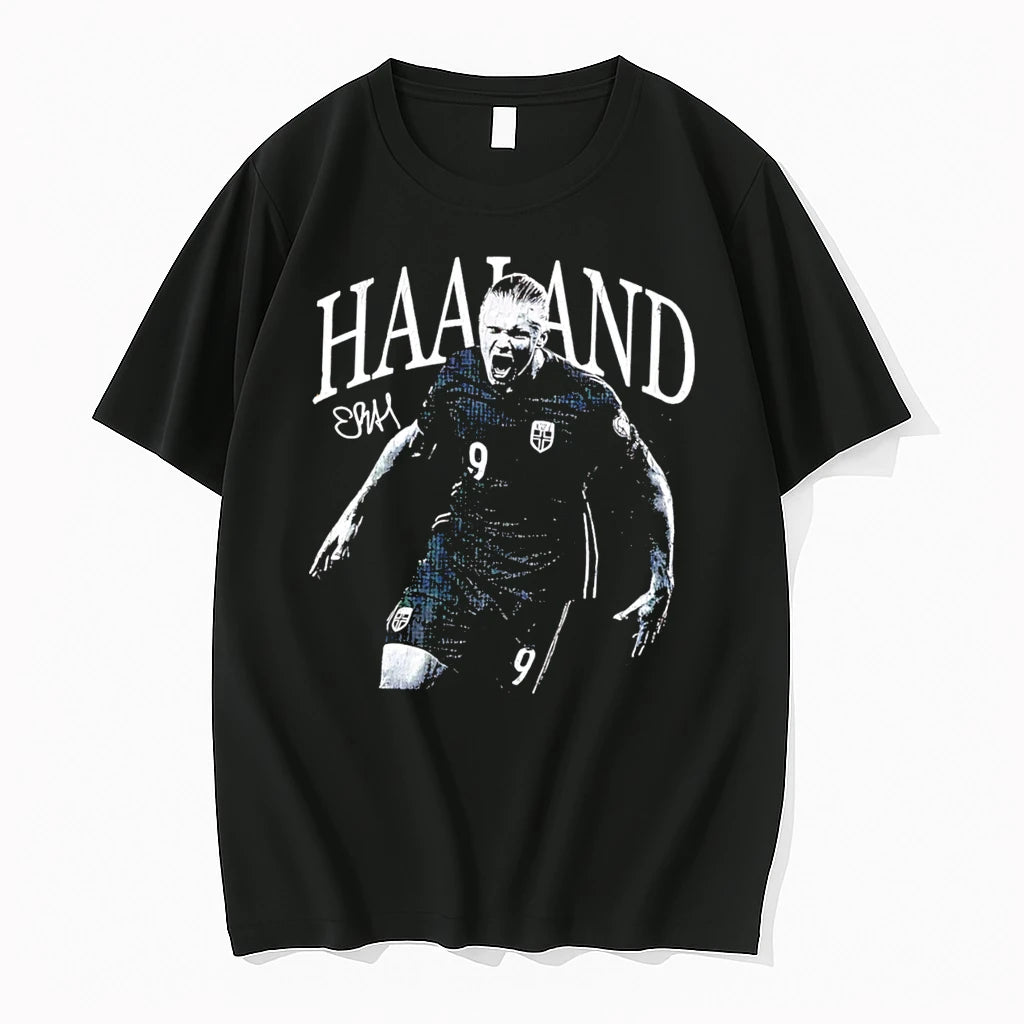 Officials Erling Haaland No 9 Norway National Team Signature Tee Premium T Shirt
