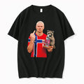 Officials Erling Haaland Norway With Raccoon And Greenalls Gin Middle Finger Tee