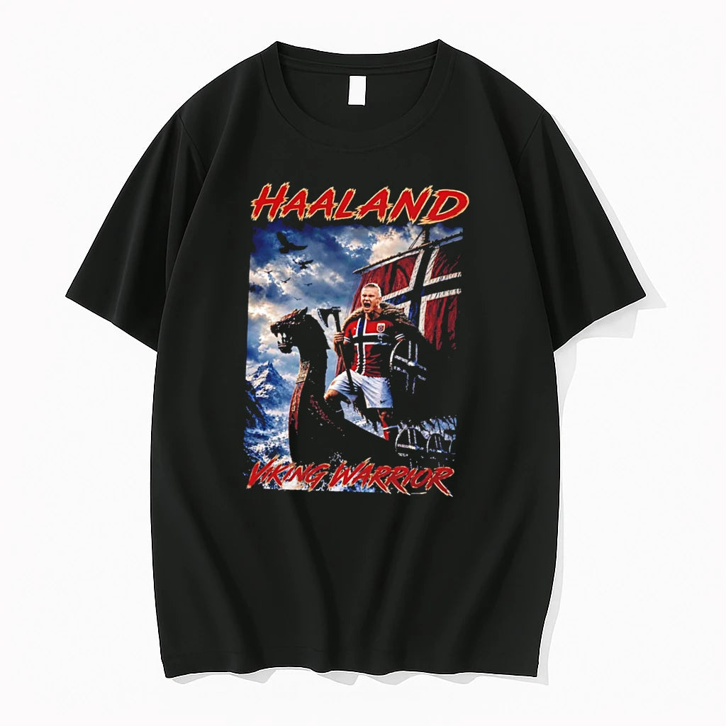 Officials Erling Haaland Viking Warrior Norway Football Graphic Tee Premium T Shirt