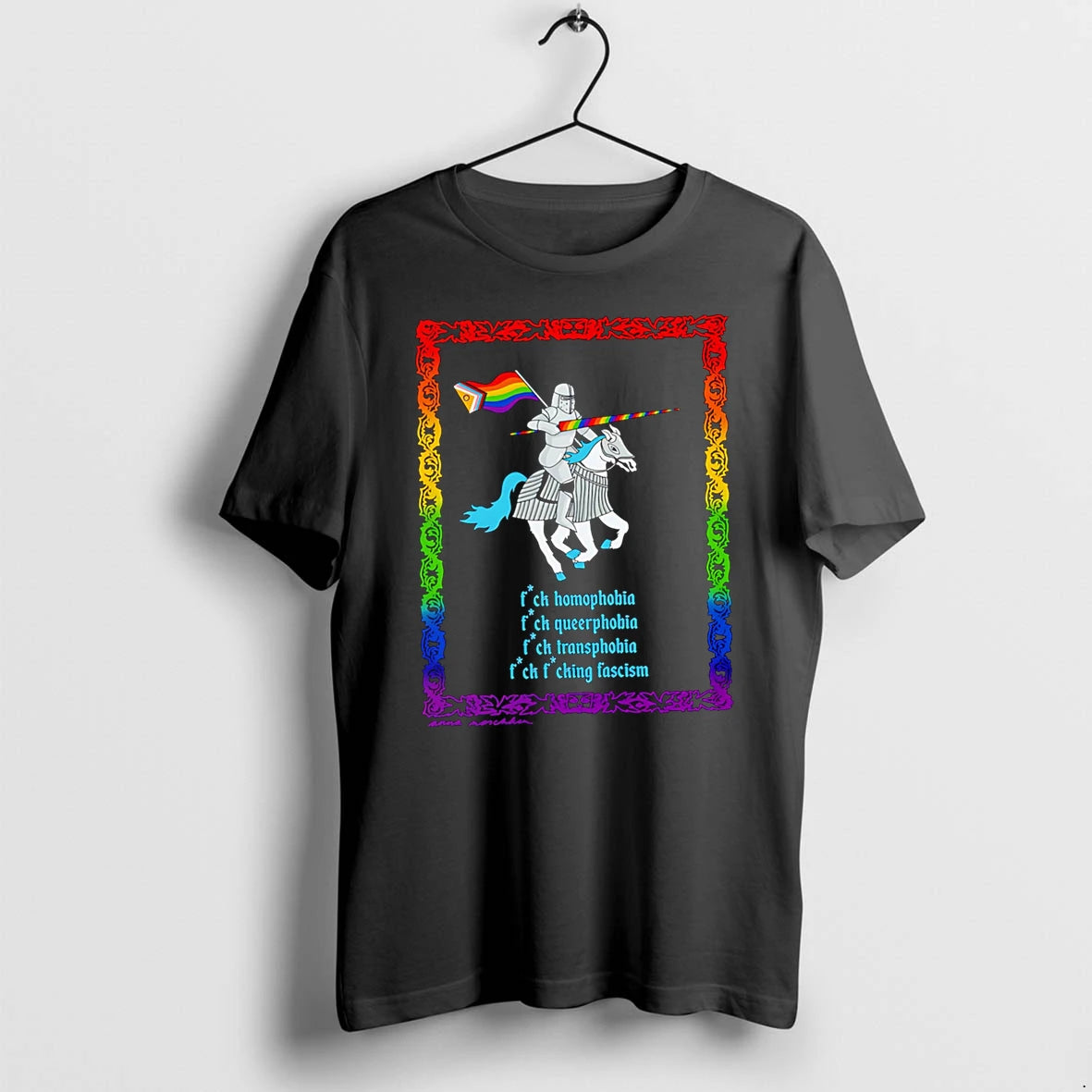 Officials Fck Homophobia Fck Queerphobia Fck Transphobia Fck Fcking Fascism Knight Premium T Shirt
