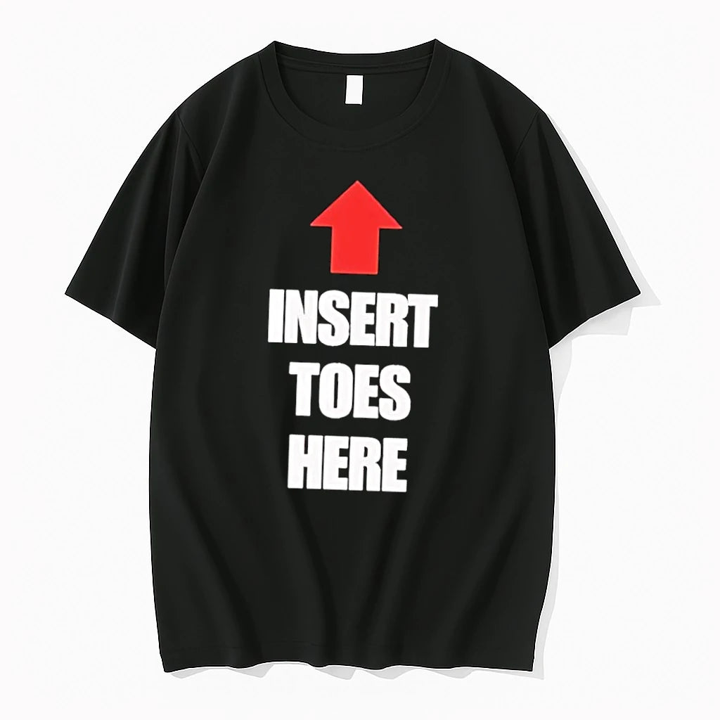Officials Funny Foot Humor Insert Toes Here Graphic Cotton Black Premium T Shirt