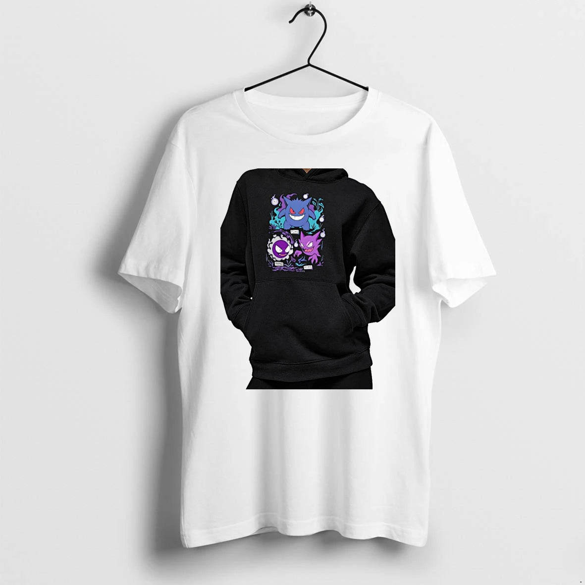 Officials Gengar Haunter Gastly Pokemon Evolution Line 094 092 093 Premium T Shirt