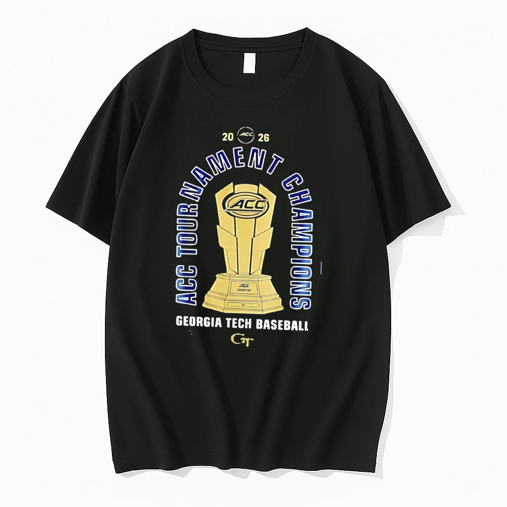 Officials Georgia Tech Yellow Jackets Baseball 2026 Acc Tournament Champions Trophy Tee