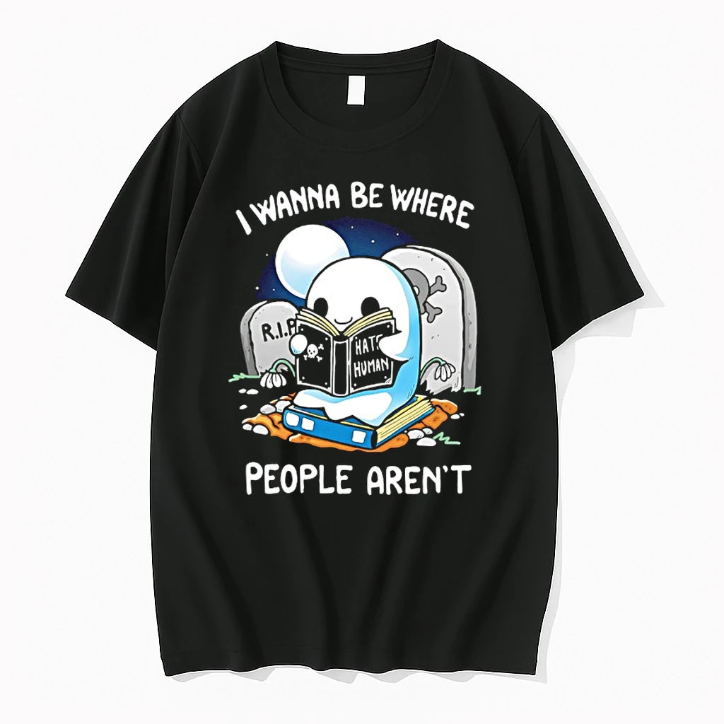 Officials Ghost Hate Human I Wanna Be Where People Arent Women Premium T Shirt